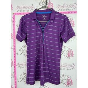 LOVER tshirt stripes Striped Purple Polo with Turquoise Trim
